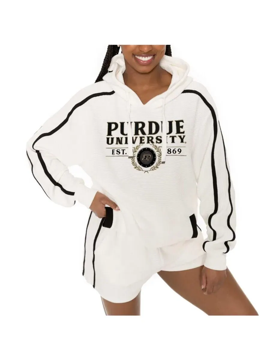 Комплект из худи и шорт с принтом Purdue Boilermakers Gameday Couture — изображение 3 из 5, бежевый