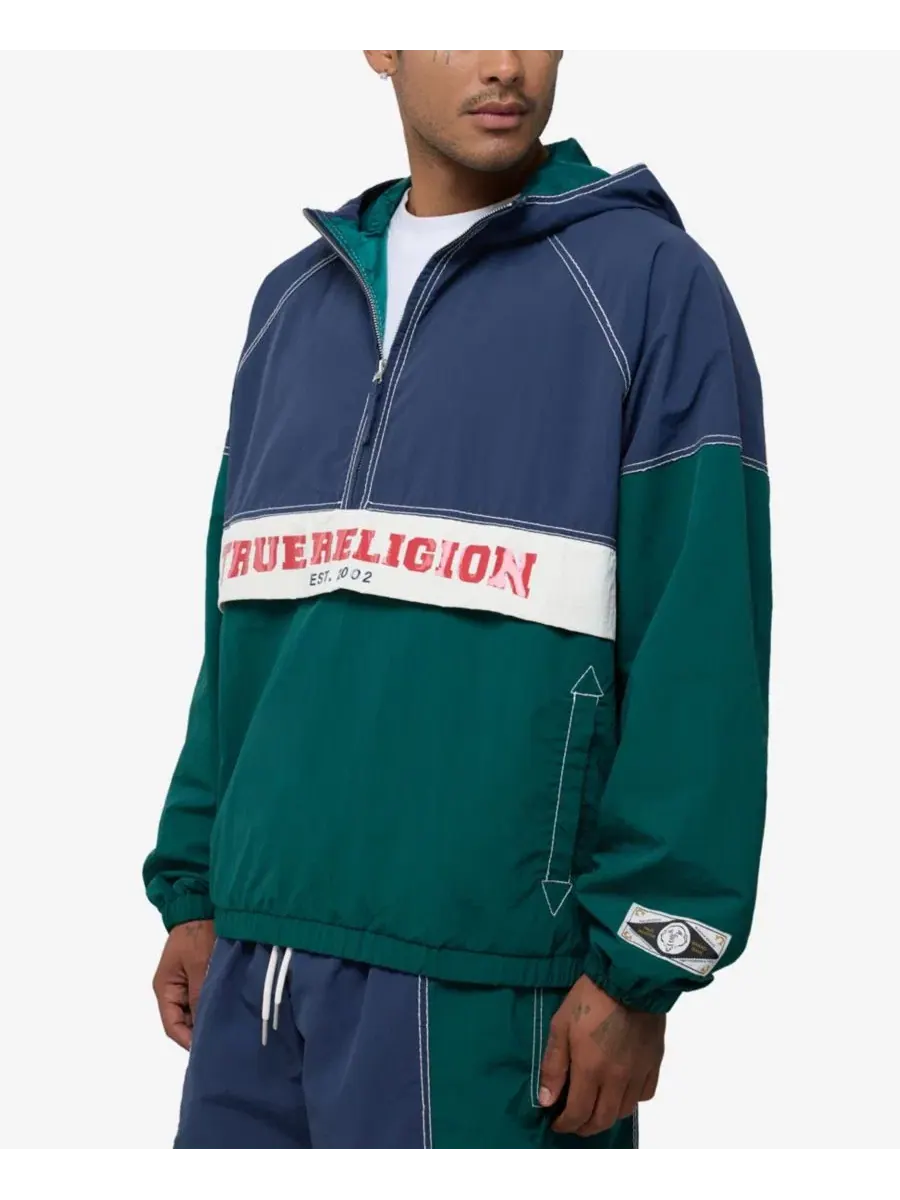 Куртка-анорак с цветовым блоком Big T True Religion — изображение 2 из 3, синий