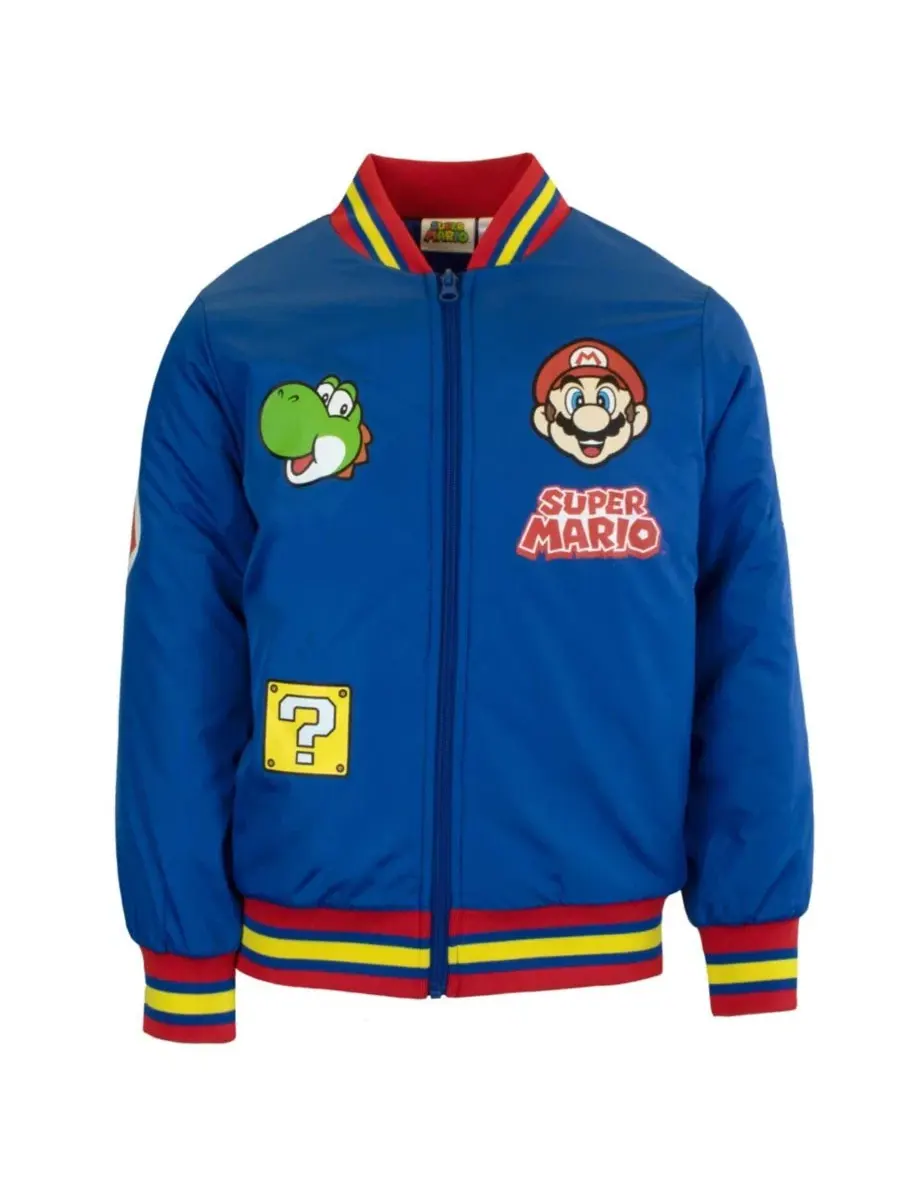 Бомбер с принтом Super Luigi Mario Mario Blue — синий