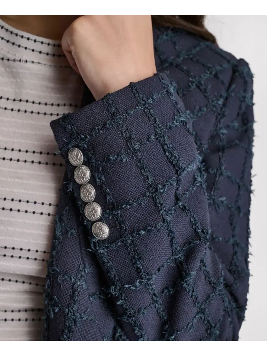 Женская куртка с открытым передом и воротником-стойкой BCBG — изображение 6 из 12, синий море