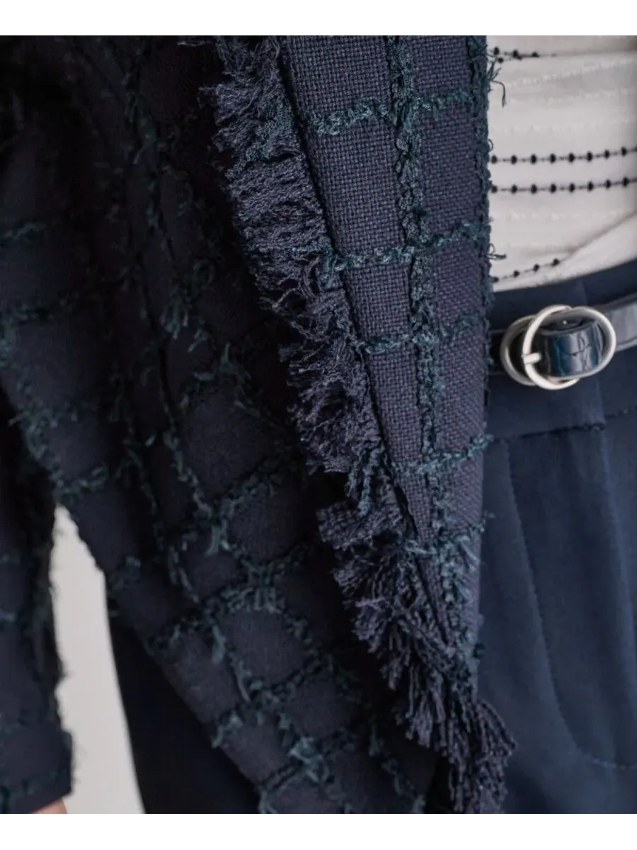 Женская куртка с открытым передом и воротником-стойкой BCBG — изображение 8 из 12, синий море