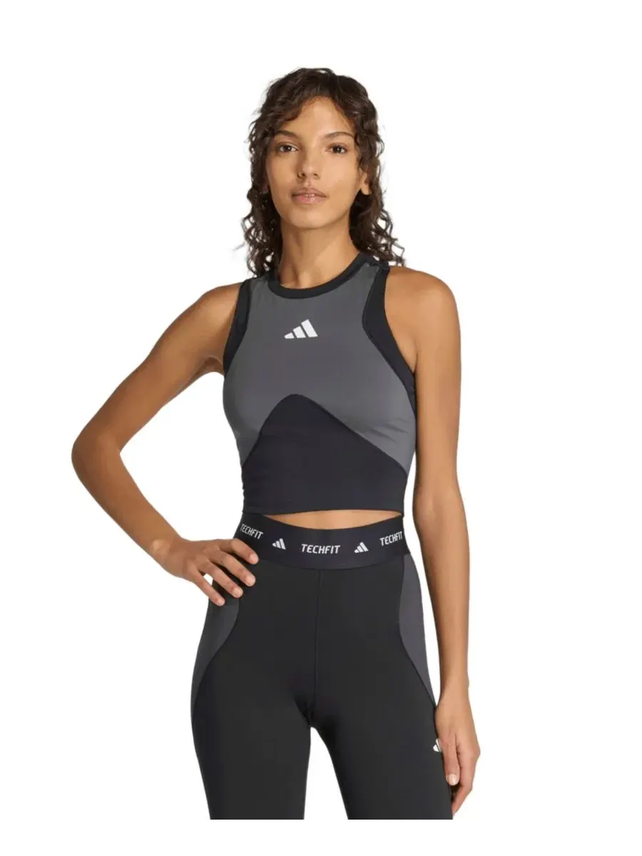 Женский укороченный топ для тренировок Colorblocked Techfit adidas
