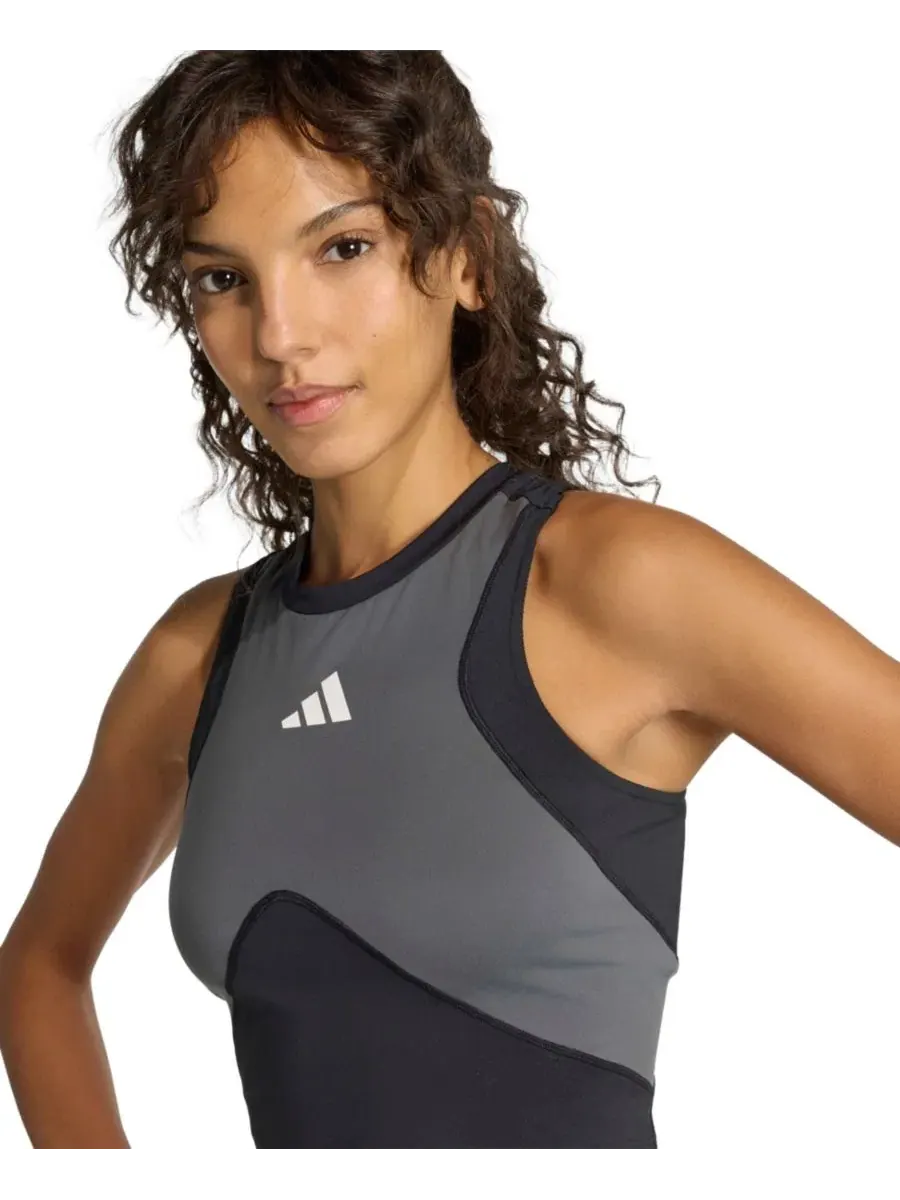Женский укороченный топ для тренировок Colorblocked Techfit adidas — изображение 3 из 5, черный