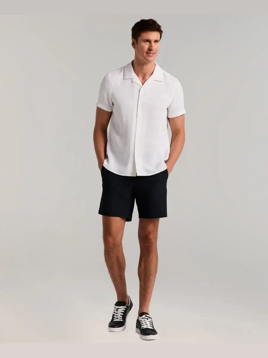 Рубашка с коротким рукавом, с принтом в полоску Perry Ellis — изображение 2 из 4, белый