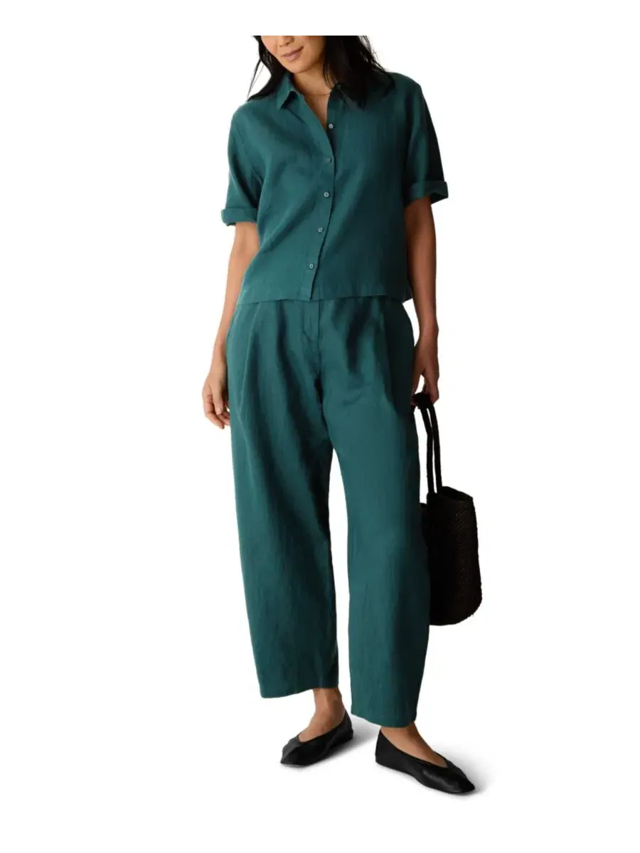 Женские брюки свободного кроя до щиколотки Eileen Fisher — изображение 2 из 4, зеленый