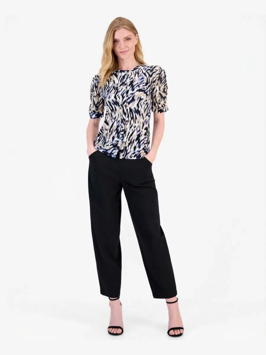 Блуза с принтом, с объемными рукавами Anne Klein — изображение 4 из 4, синий мульти