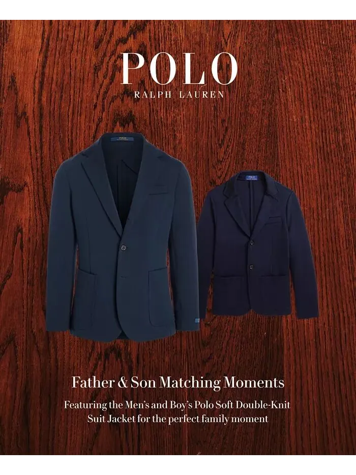 Куртка двойной вязки для больших мальчиков Polo Ralph Lauren — изображение 3 из 3, темно-синий
