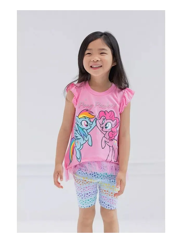 Комплект из футболки с короткими рукавами и велосипедок для девочек Little Girls My Pony My Little — изображение 2 из 7