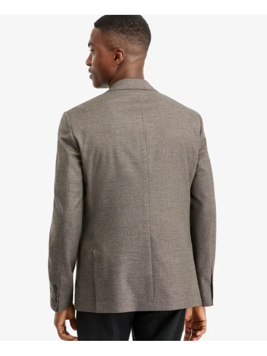 Мужской пиджак Slim Fit с фактурной тканью Calvin Klein — изображение 2 из 4, бежевый коричневый