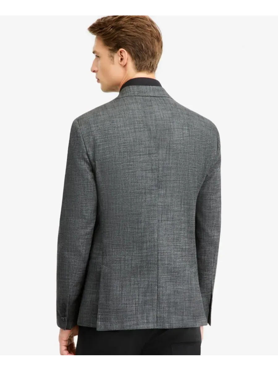 Пиджак с фактурной тканью, Slim Fit Calvin Klein — изображение 2 из 4, серый