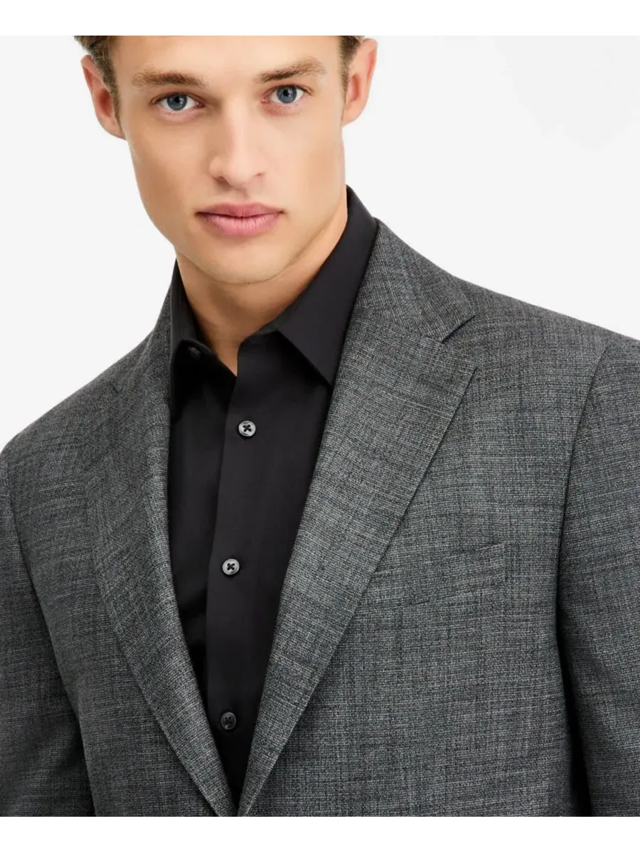 Пиджак с фактурной тканью, Slim Fit Calvin Klein — изображение 3 из 4, серый
