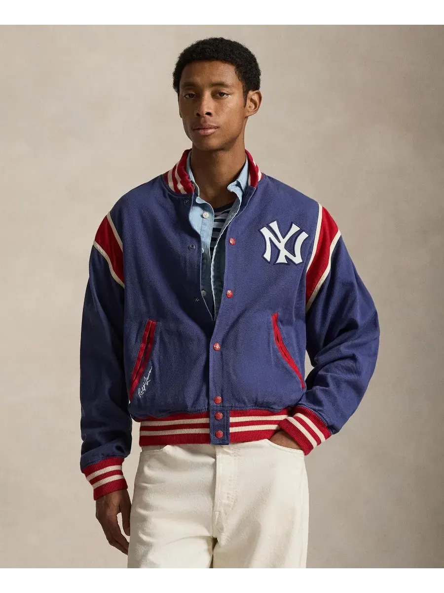 Бомбер из твила с патчами Yankees Polo Ralph Lauren