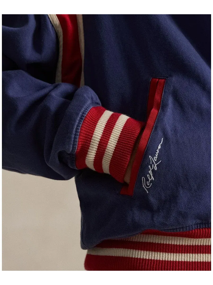 Бомбер из твила с патчами Yankees Polo Ralph Lauren — изображение 4 из 6, светлый темно-синий