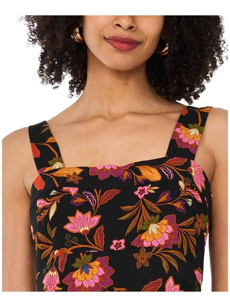 Макси-платье без рукавов с квадратным вырезом, модель Floral Square-Neck Smocked-Back Sleeveless — изображение 3 из 4