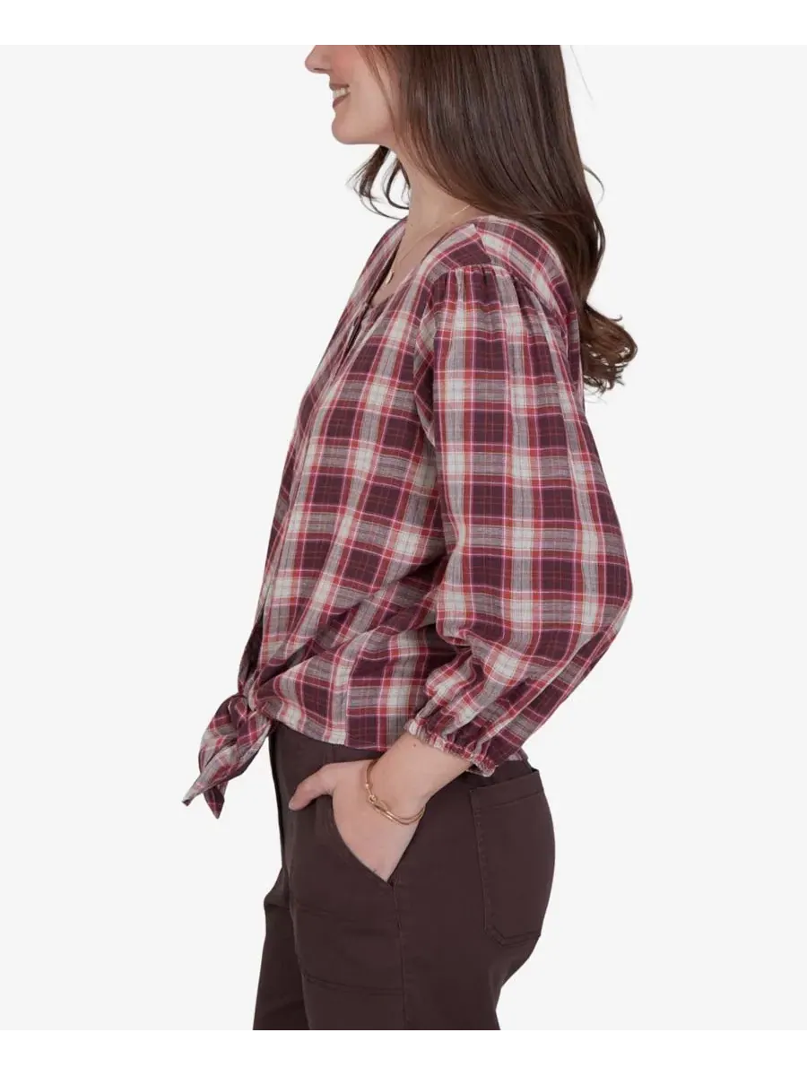 Блузка с принтом Homestead Plaid Ruby Rd. — изображение 3 из 5, мульти