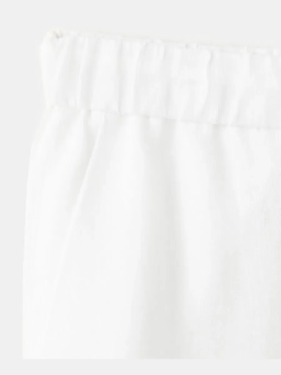 Женские брюки-кюлоты свободного кроя, модель Wide-Leg Linen MANGO — изображение 14 из 19, черный