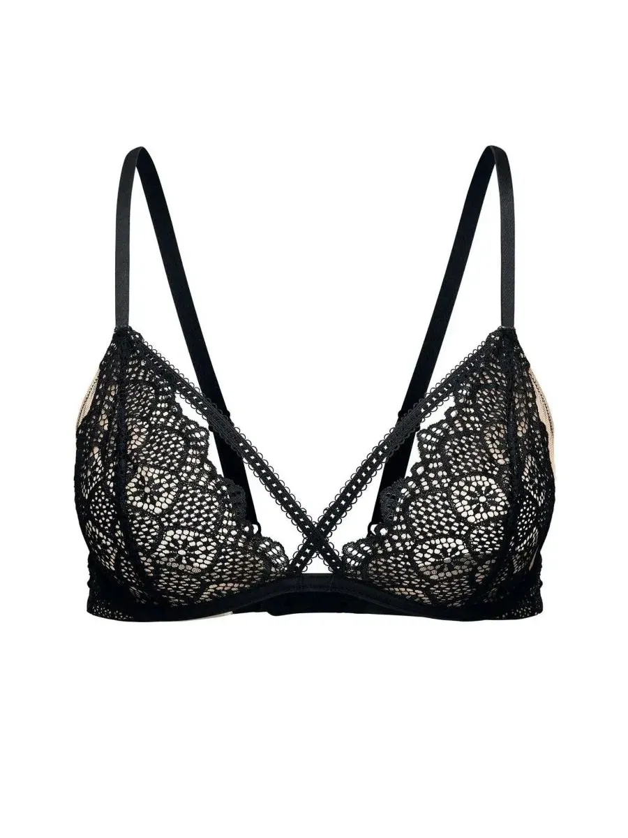 Бюстгальтер с кружевом Unlined Plunge Adore Me — изображение 4 из 4, черный