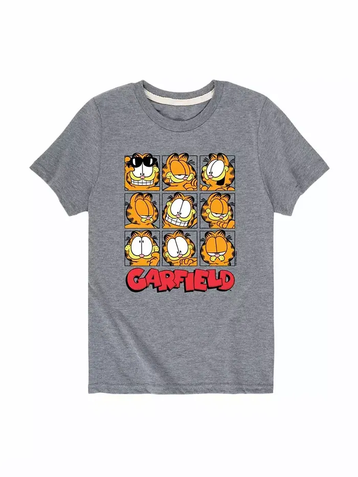 Футболка с принтом для мальчиков Toddler Boys Faces Garfield — серый