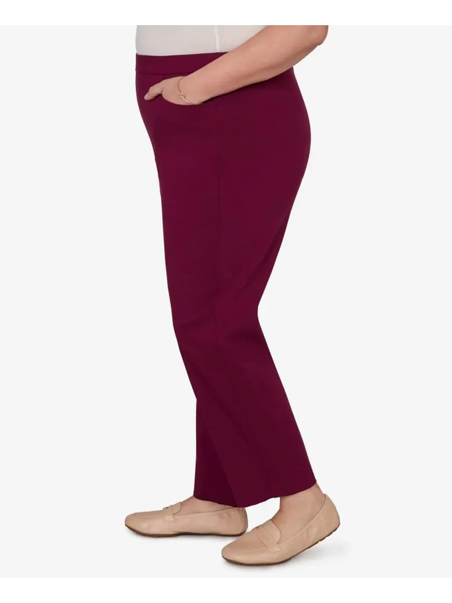Брюки прямого кроя с принтом Allure Stretch Alfred Dunner — изображение 3 из 5, фиолетовый