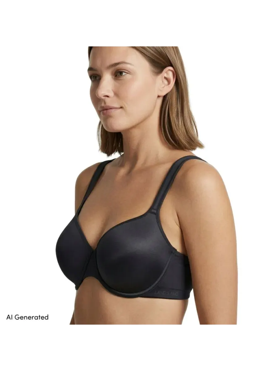 Бюстгальтер с полным покрытием True Solutions Light Weight Microfiber Basics Lands' End — изображение 3 из 3, черный