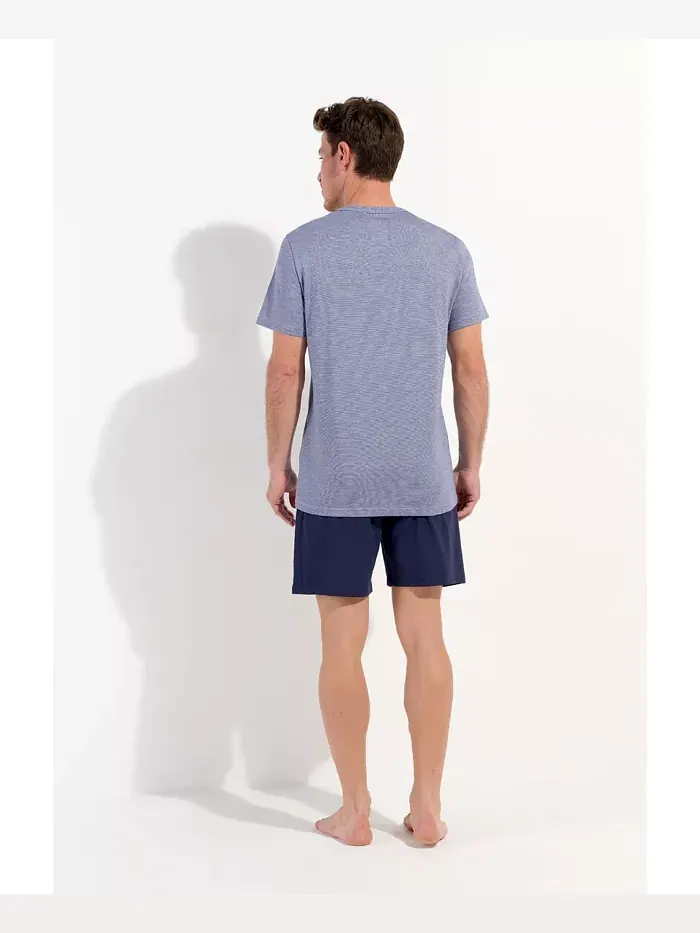 Мужской пижамный комплект из мягкого модала Comfort Short HOM USA — изображение 2 из 4, темно-синий
