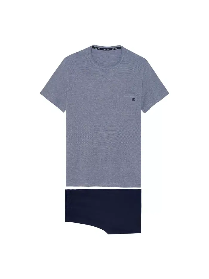 Мужской пижамный комплект из мягкого модала Comfort Short HOM USA — изображение 3 из 4, темно-синий