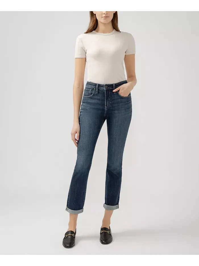 Женские джинсы Beau High Rise Slim Leg Luxe Stretch Silver Jeans Co. — изображение 3 из 6, синий