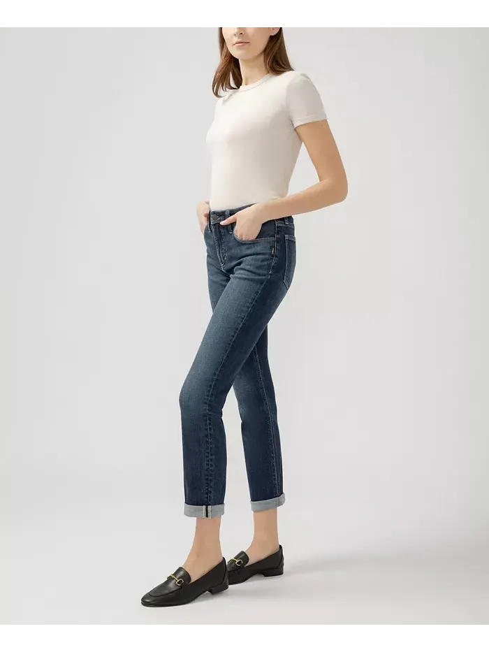 Женские джинсы Beau High Rise Slim Leg Luxe Stretch Silver Jeans Co. — изображение 5 из 6, синий