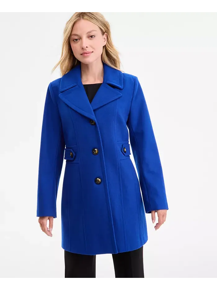 Женский однобортный бушлат с заостренным воротником Anne Klein