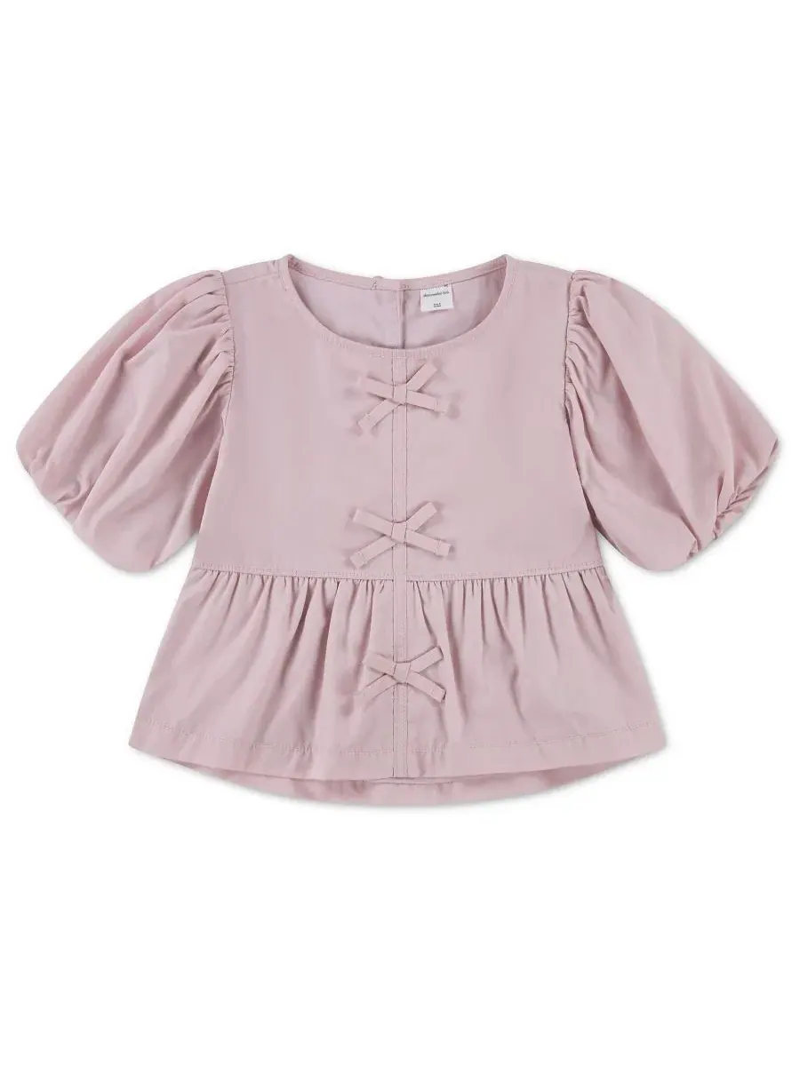 Детская блузка для девочек 2T-5T с бантом и пышными рукавами Abercrombie Kids