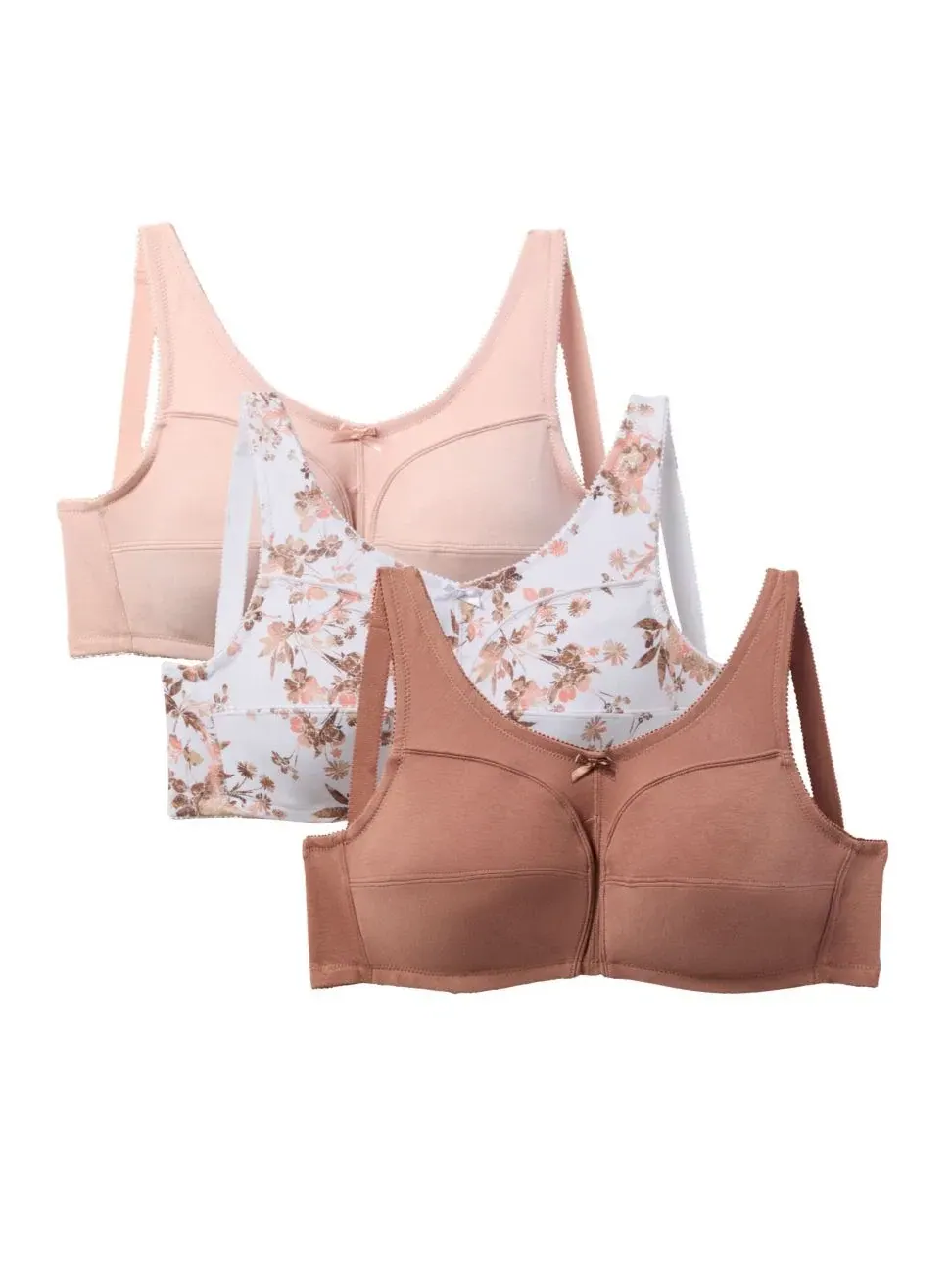 Женский комплект из 3 хлопковых бюстгальтеров без косточек Comfort Choice
