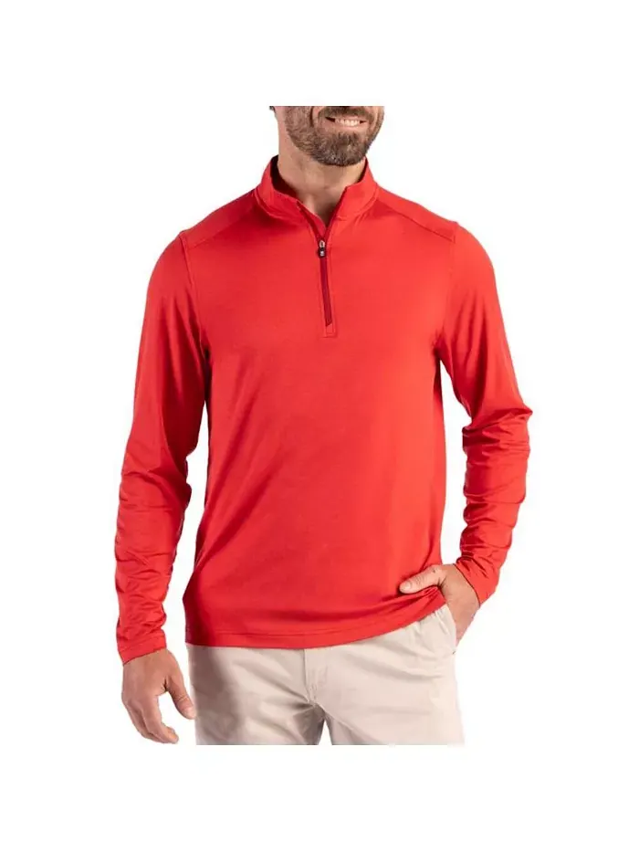 Прибрежный эпический комфорт мужская куртка Quarter Zip из переработанных материалов Cutter & Buck
