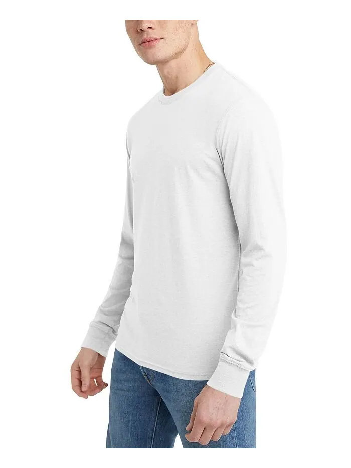 Мужская футболка Originals Tri-Blend с длинным рукавом Hanes — изображение 3 из 3, белый