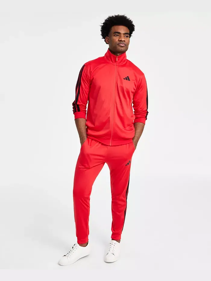 Мужской трикотажный топ с тремя полосками, стандартный размер adidas — изображение 2 из 7, черный