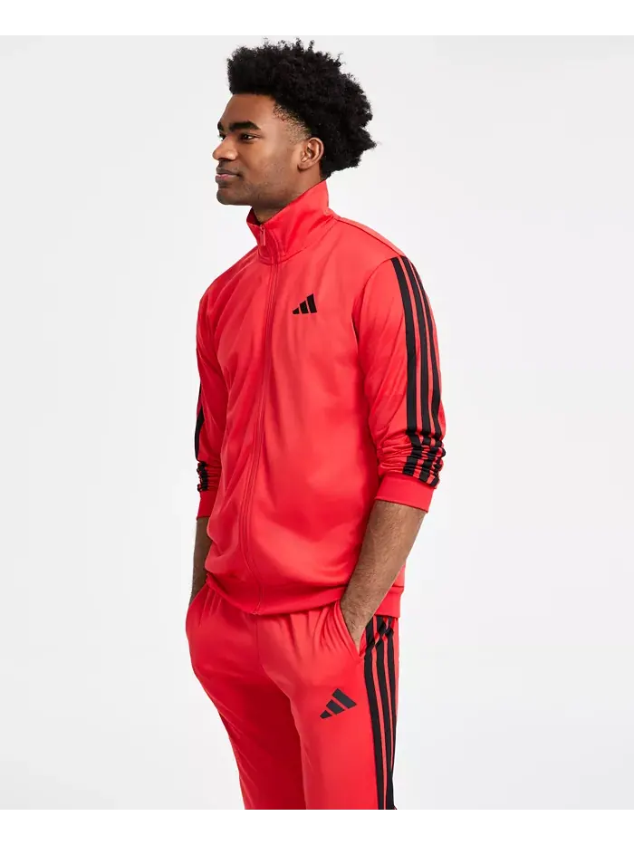 Мужской трикотажный топ с тремя полосками, стандартный размер adidas — изображение 3 из 7, черный
