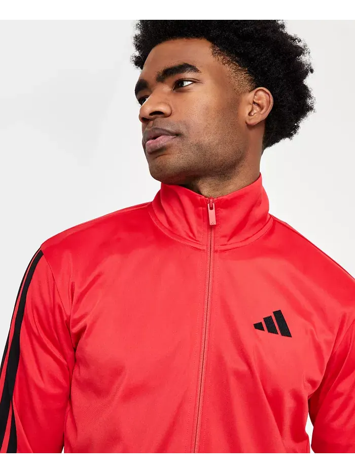 Мужской трикотажный топ с тремя полосками, стандартный размер adidas — изображение 4 из 7, черный