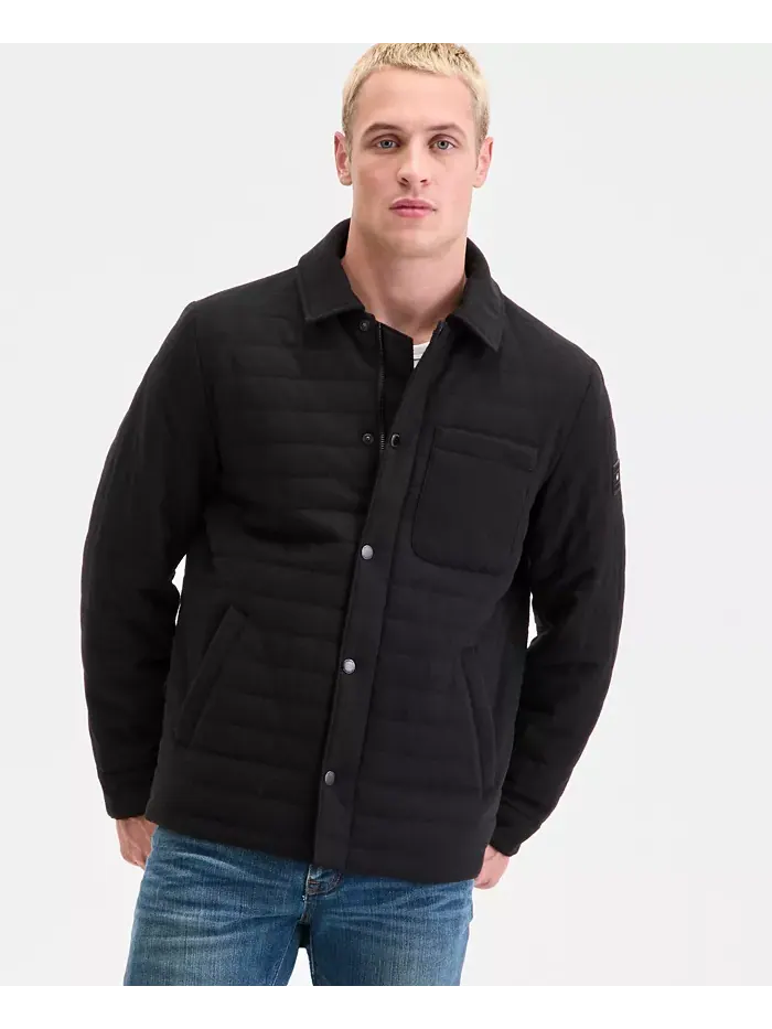Мужская стеганая рубашка-куртка Tommy Hilfiger — изображение 2 из 8, черный
