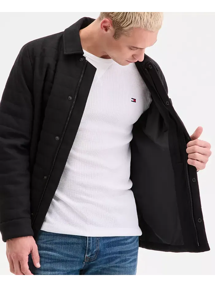 Мужская стеганая рубашка-куртка Tommy Hilfiger — изображение 4 из 8, черный