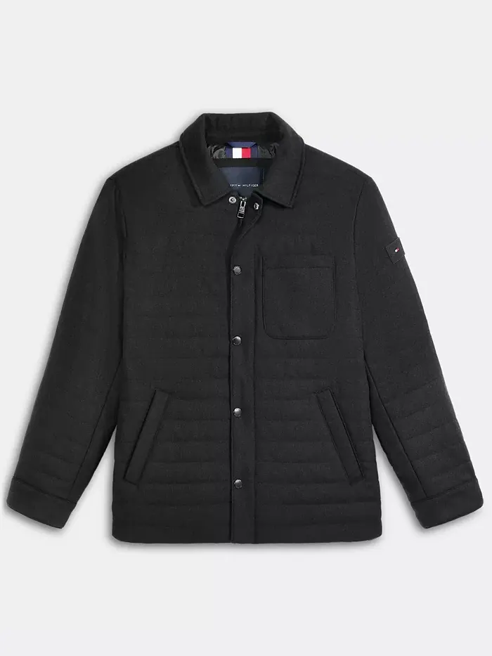 Мужская стеганая рубашка-куртка Tommy Hilfiger — изображение 6 из 8, черный