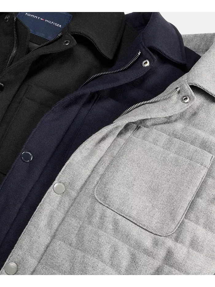 Мужская стеганая рубашка-куртка Tommy Hilfiger — изображение 5 из 5, серый