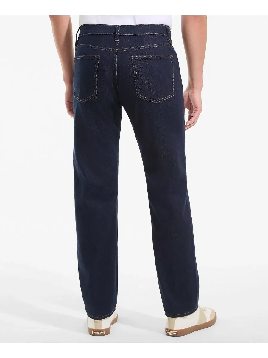 Lands' End Мужские джинсы Forever Blue из эластичной ткани классического кроя — изображение 2 из 4, синий