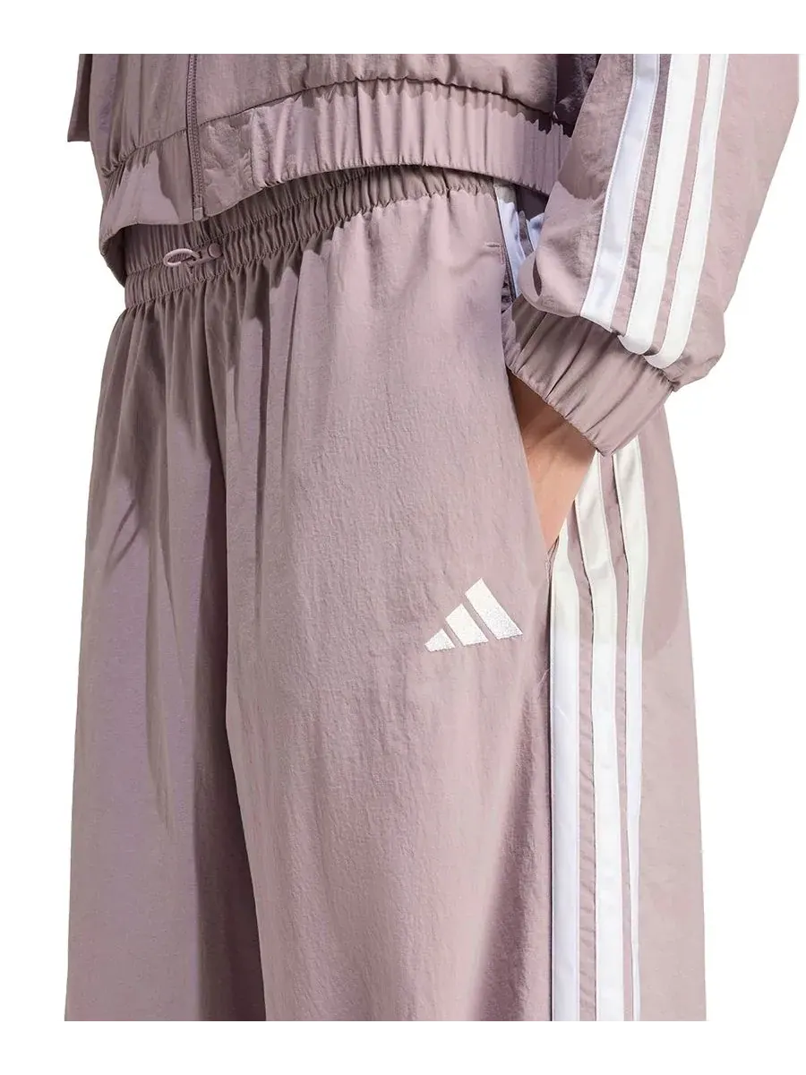 Женские брюки-парашюты с тремя полосками Adidas — изображение 3 из 5, светлый/фиолетовый