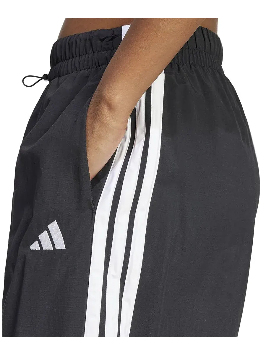 Женские брюки-парашюты с тремя полосками Adidas — изображение 3 из 4, черный/белый