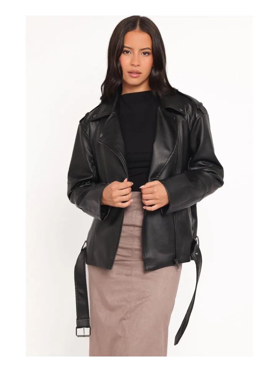 Женская мотокуртка Parsons Oversized из искусственной кожи Petal and Pup