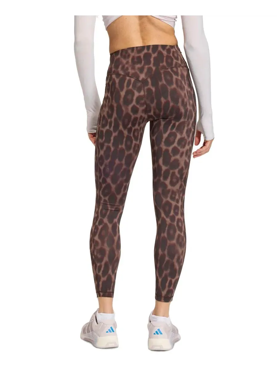 Женские леггинсы Optimé Leopard 7/8 adidas — изображение 2 из 6, бежевый