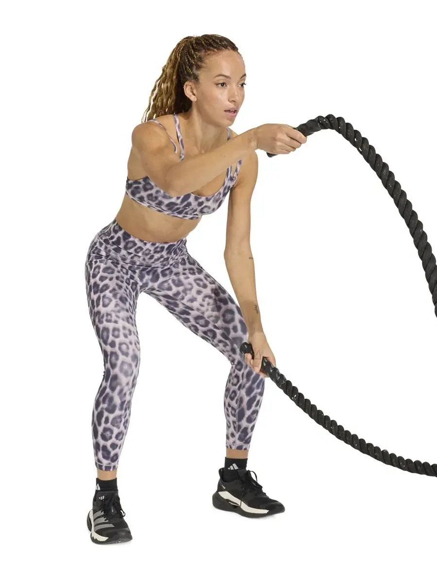 Женские леггинсы Optimé Leopard 7/8 adidas — изображение 3 из 5, темно-синий/фиолетовый