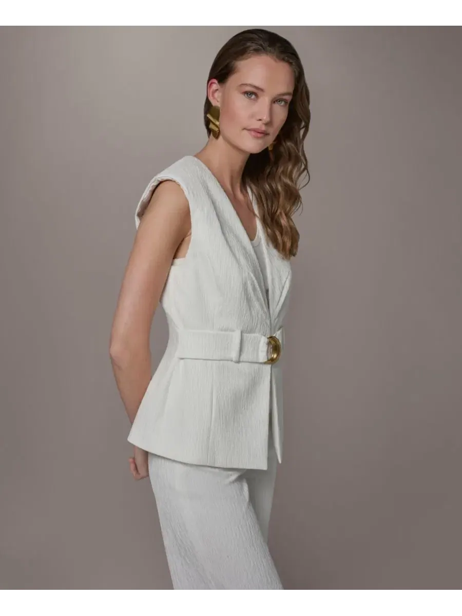 Женский жилет с поясом Donna Karan New York — изображение 3 из 6, бежевый