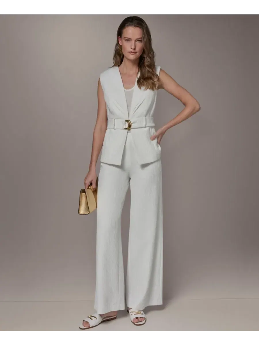 Женский жилет с поясом Donna Karan New York — изображение 5 из 6, бежевый