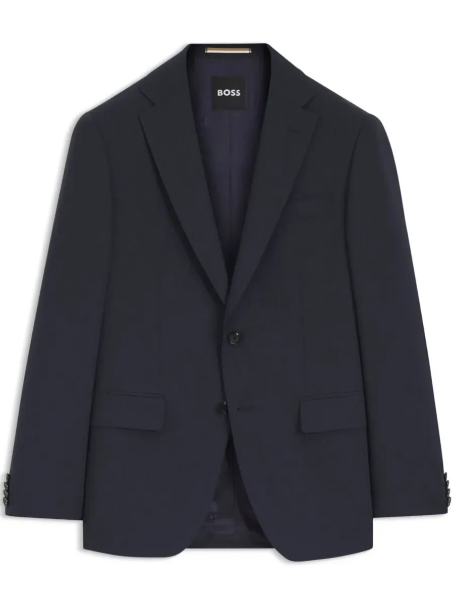 Мужской приталенный пиджак из эластичной ткани, пригодный для стирки Hugo Boss — изображение 4 из 4, синий