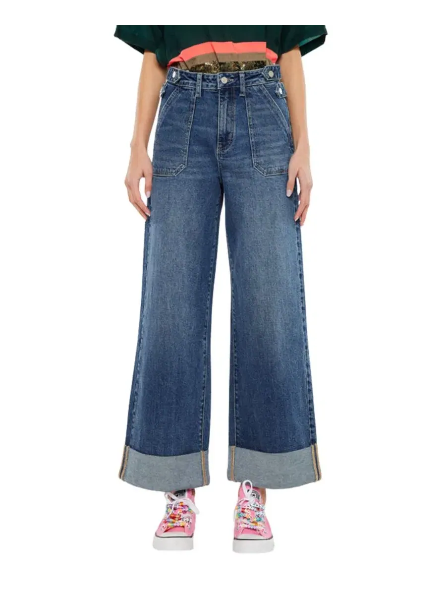 Джинсы с высокой посадкой Haylee Wide Leg KanCan